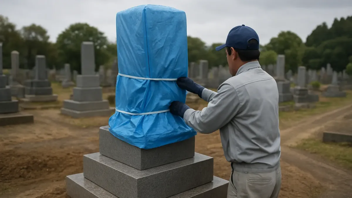 墓石据付日に雨が降ったらどうする？延期基準と現場の雨対策
